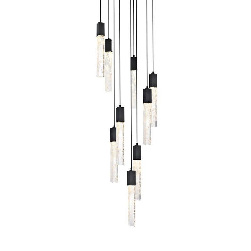 Elegant Lighting Aurora 24" Chandelier, Black