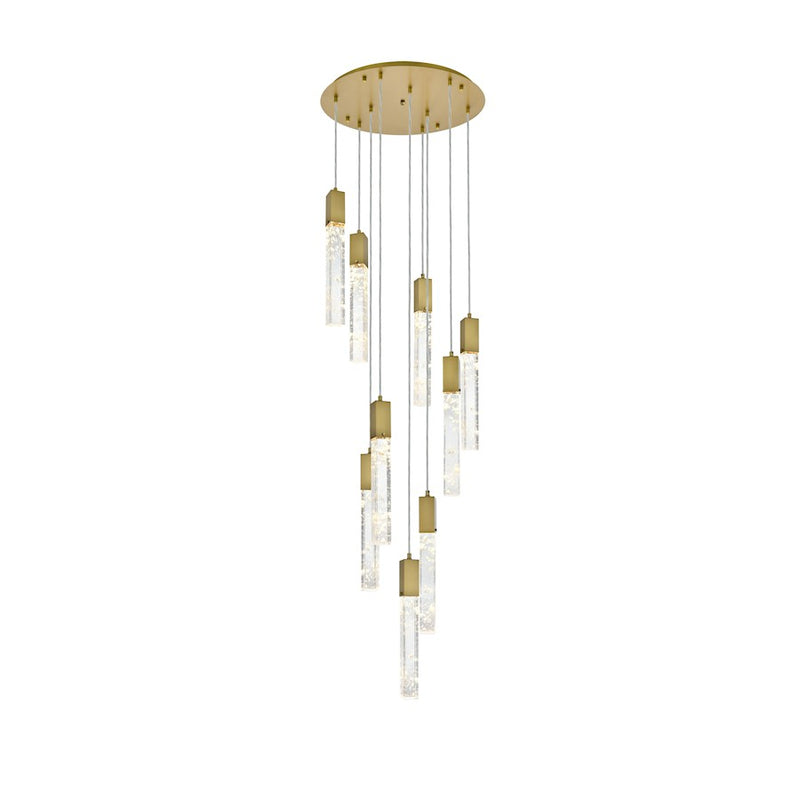 Elegant Lighting Aurora 24" Chandelier, Satin Gold
