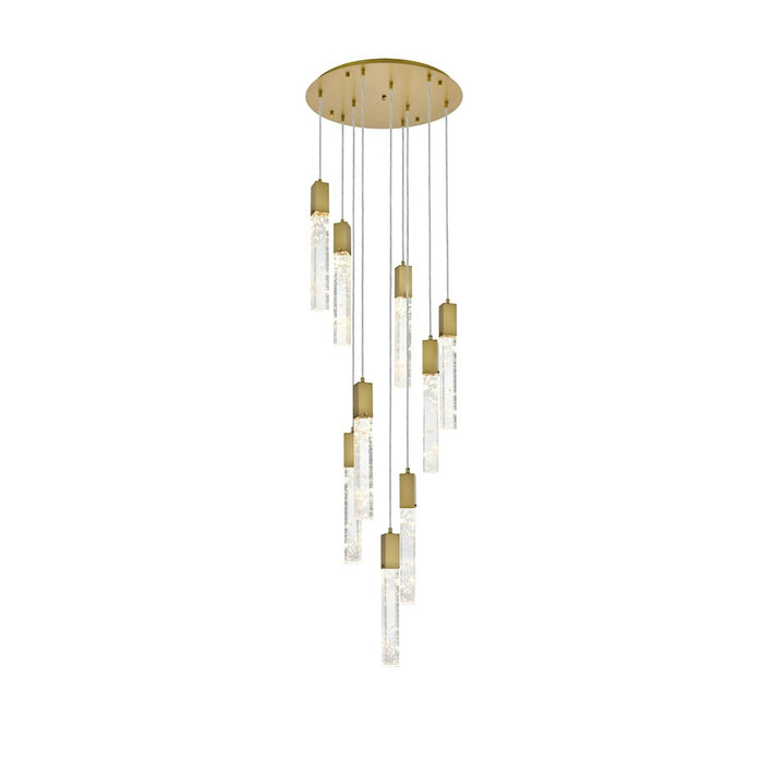Elegant Lighting Aurora 24" Chandelier, Satin Gold