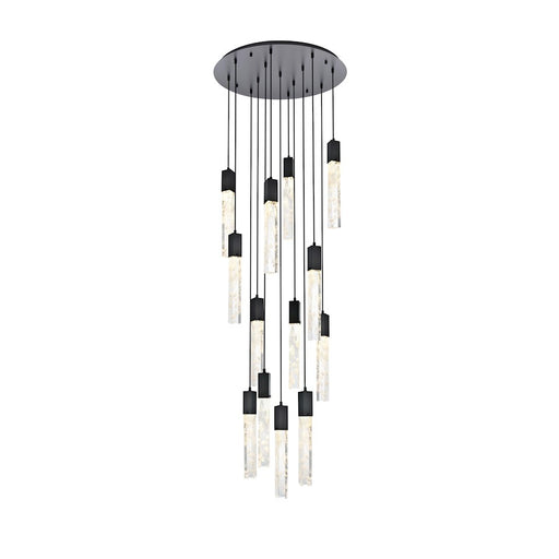 Elegant Lighting Aurora 30" Chandelier, Black