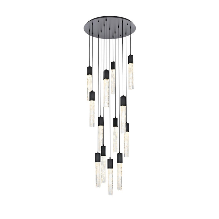 Elegant Lighting Aurora 30" Chandelier, Black