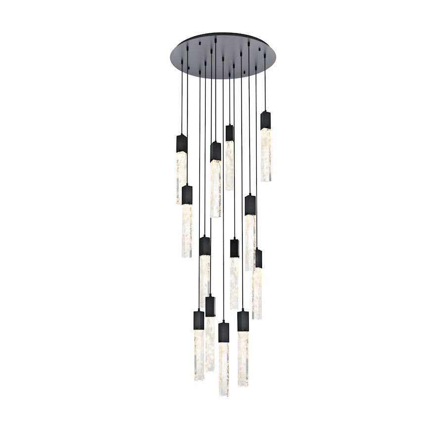 Elegant Lighting Aurora 30" Chandelier, Black