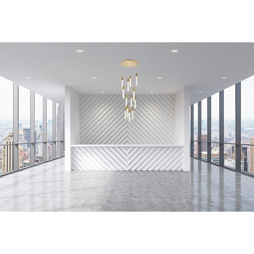 Elegant Lighting Aurora 30" Chandelier, Satin Gold