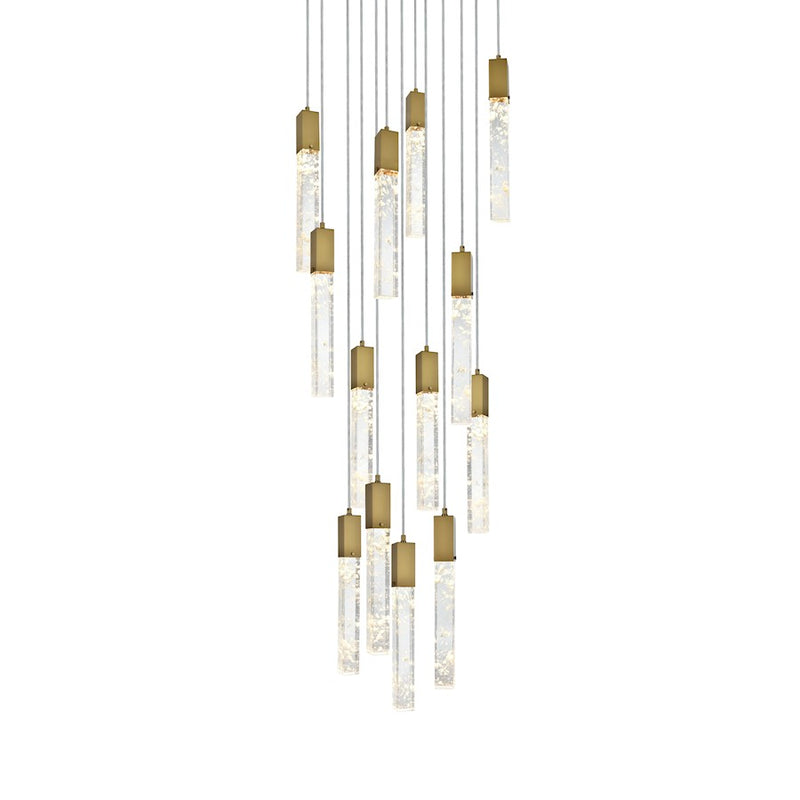 Elegant Lighting Aurora 30" Chandelier, Satin Gold