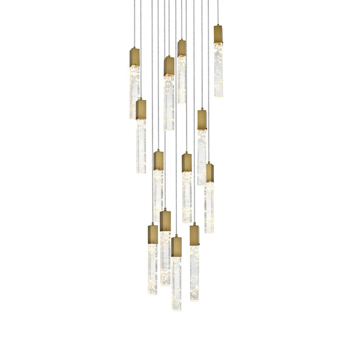 Elegant Lighting Aurora 30" Chandelier, Satin Gold