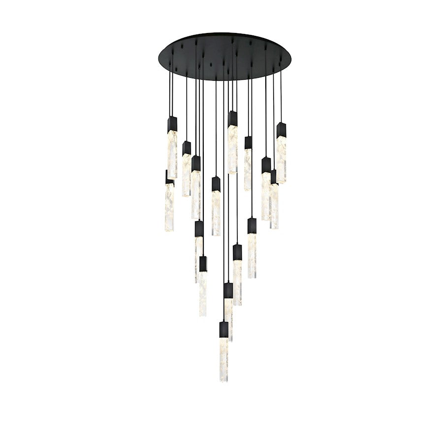 Elegant Lighting Aurora 36" Chandelier, Black