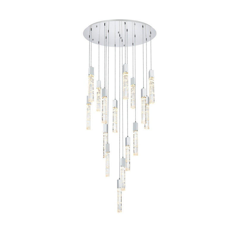 Elegant Lighting Aurora 36" Chandelier, Chrome