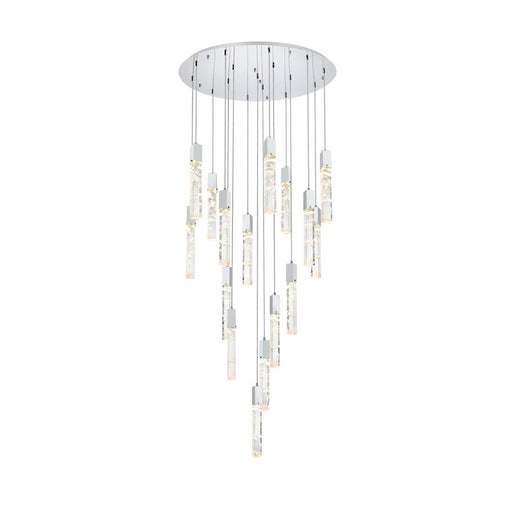 Elegant Lighting Aurora 36" Chandelier, Chrome