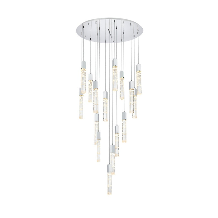 Elegant Lighting Aurora 36" Chandelier, Chrome