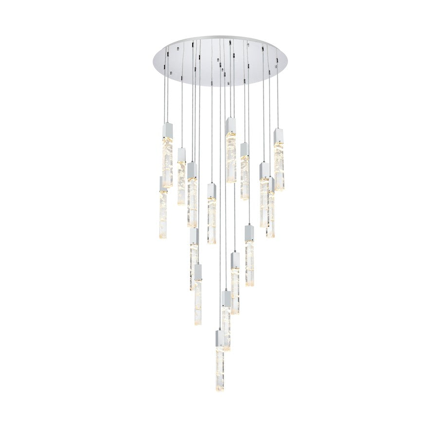 Elegant Lighting Aurora 36" Chandelier, Chrome