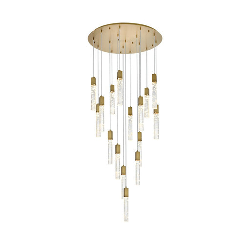 Elegant Lighting Aurora 36" Chandelier, Satin Gold