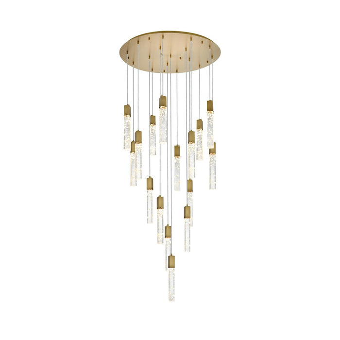 Elegant Lighting Aurora 36" Chandelier, Satin Gold