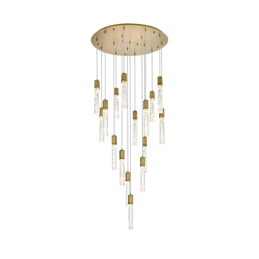 Elegant Lighting Aurora 36" Chandelier, Satin Gold