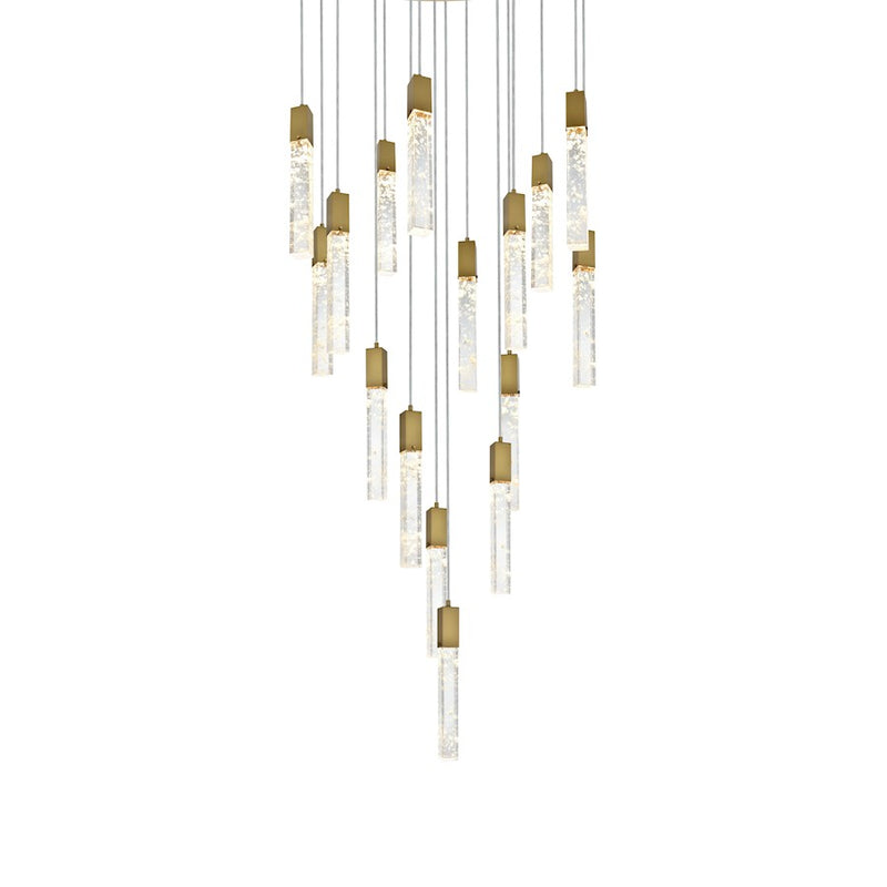 Elegant Lighting Aurora 36" Chandelier, Satin Gold