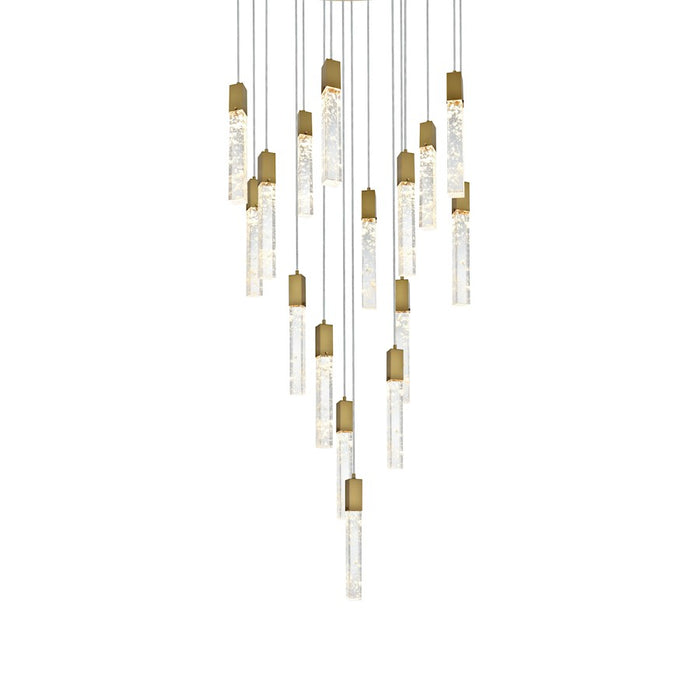 Elegant Lighting Aurora 36" Chandelier, Satin Gold