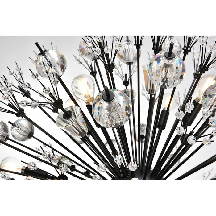 Elegant Lighting Vera 74 Light 44" Chandelier, Black