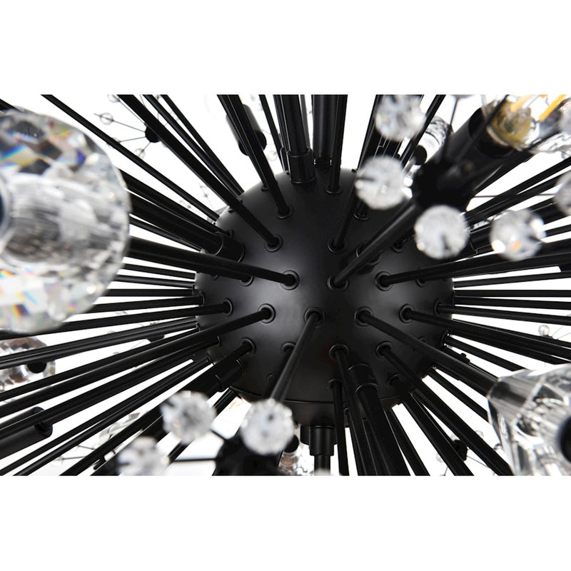 Elegant Lighting Vera 74 Light 44" Chandelier, Black