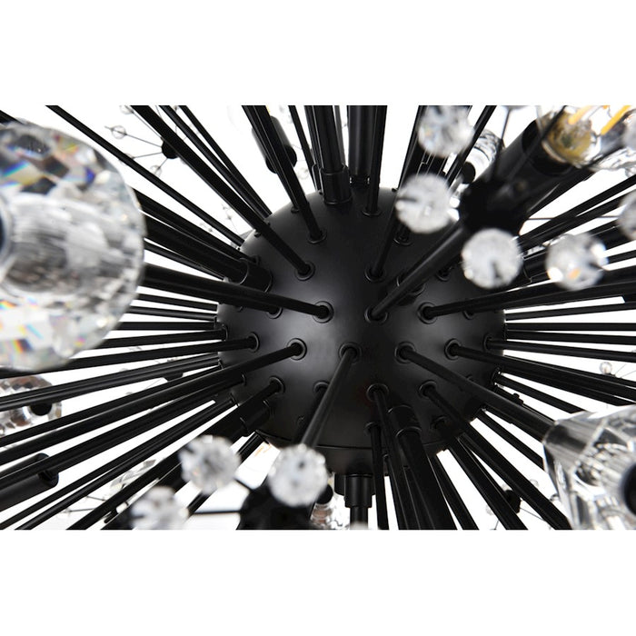 Elegant Lighting Vera 74 Light 44" Chandelier, Black