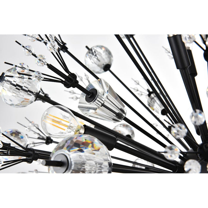 Elegant Lighting Vera 74 Light 44" Chandelier, Black