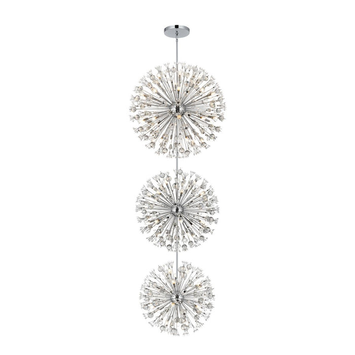 Elegant Lighting Vera 74 Light 44" Chandelier, Chrome