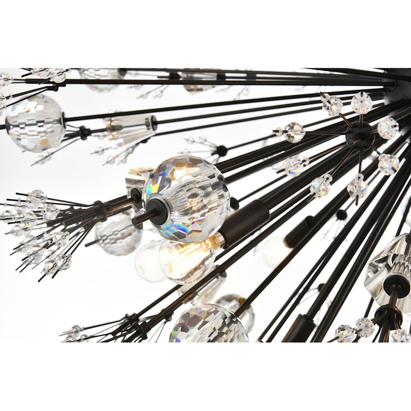 Elegant Lighting Vera 100 Light 25.5" Chandelier, Black
