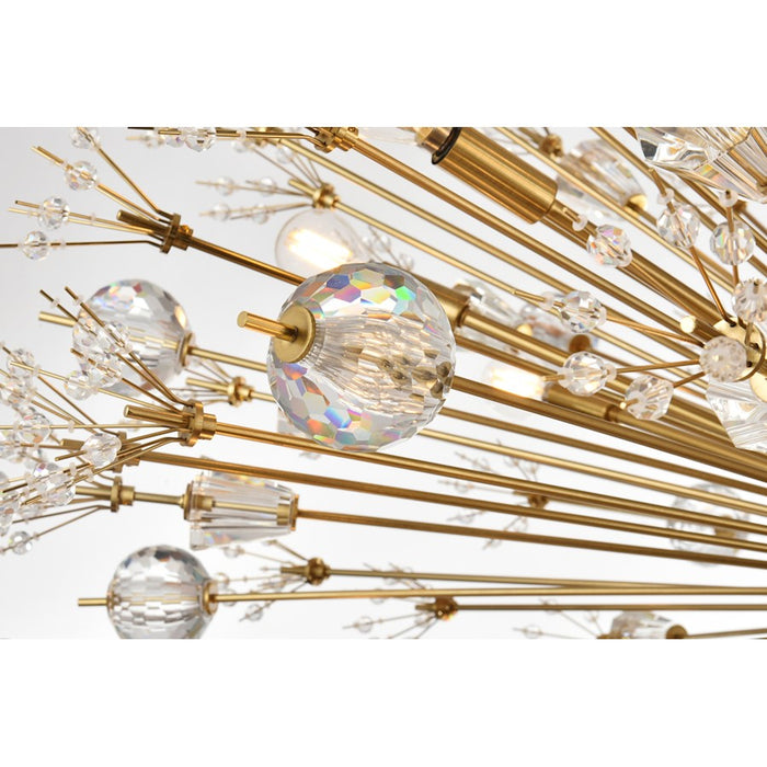 Elegant Lighting Vera 100 Light 25.5" Chandelier, Satin Gold