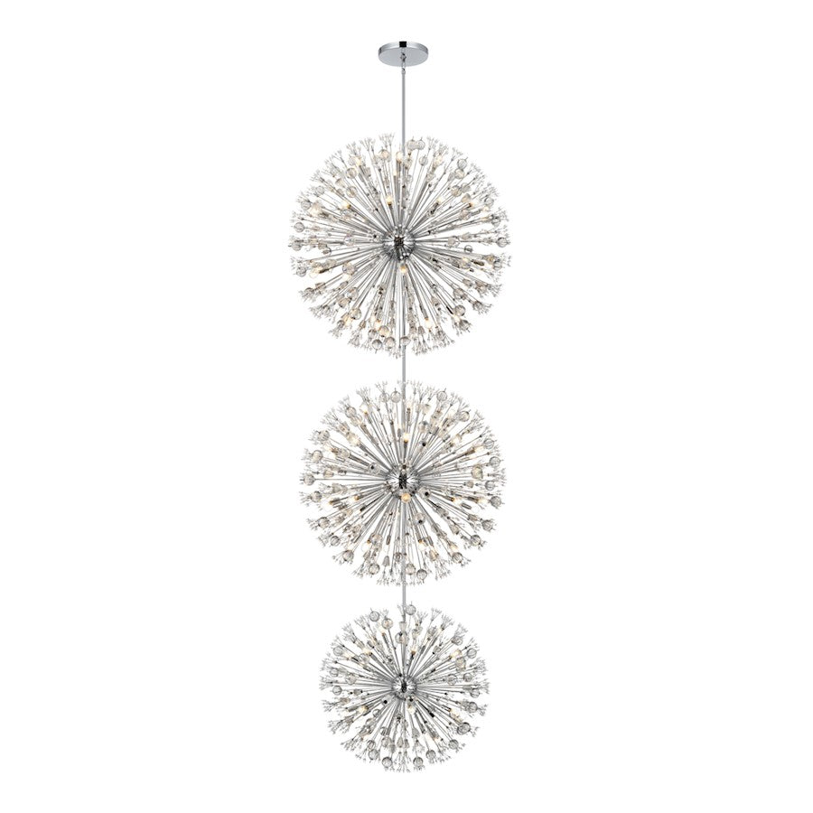 Elegant Lighting Vera 90 Light 50" Chandelier, Chrome