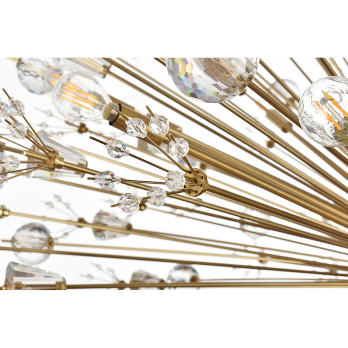Elegant Lighting Vera 90 Light 50" Chandelier, Satin Gold
