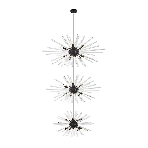 Elegant Lighting Sienna 30 Light 46" Chandelier, Black - 2502G46L3BK