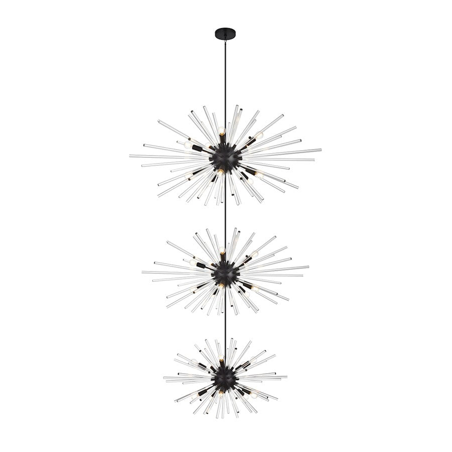 Elegant Lighting Sienna 30 Light 46" Chandelier, Black - 2502G46L3BK