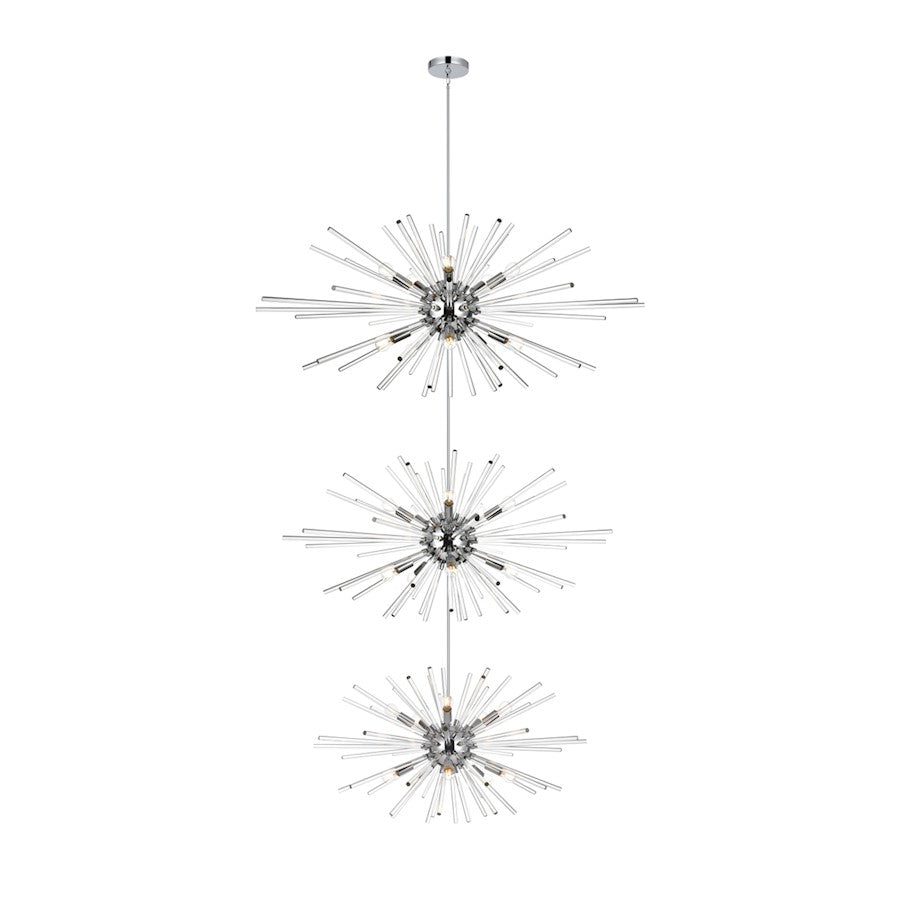 Elegant Lighting Sienna 30 Light 46" Chandelier, Chrome