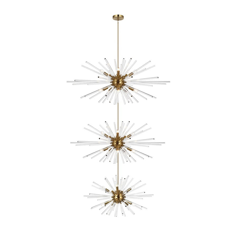Elegant Lighting Sienna 30 Light 46" Chandelier, Satin Gold