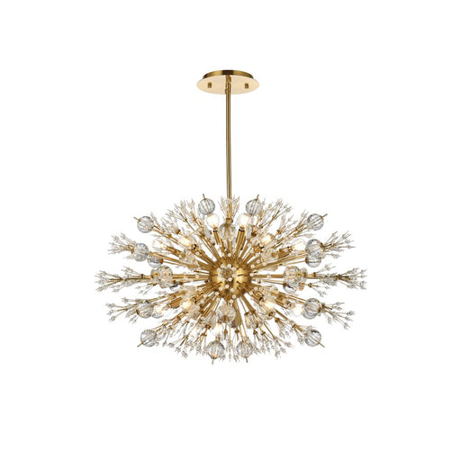 Elegant Lighting Vera 24Lt 36" Crystal Starburst Oval Pendant, Gold - 2550D36SG