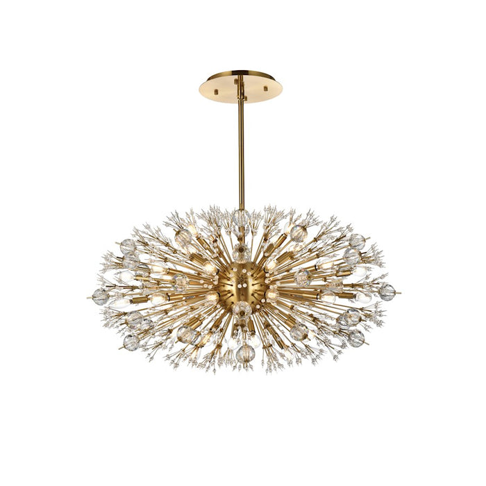Elegant Lighting Vera 38Lt 42" Crystal Starburst Oval Pendant, Gold