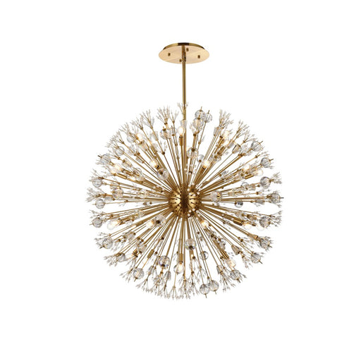 Elegant Lighting Vera 32Lt 44" Crystal Starburst Round Pendant, Gold - 2550D44SG