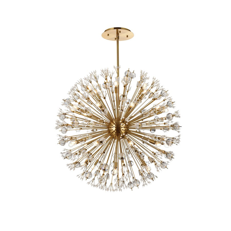 Elegant Lighting Vera 32Lt 44" Crystal Starburst Round Pendant, Gold