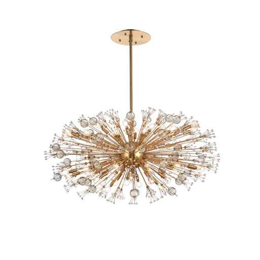 Elegant Lighting Vera 38Lt 48" Crystal Starburst Oval Pendant, Gold - 2550D48SG