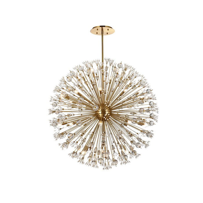 Elegant Lighting Vera 34Lt 50" Crystal Starburst Round Pendant, Gold