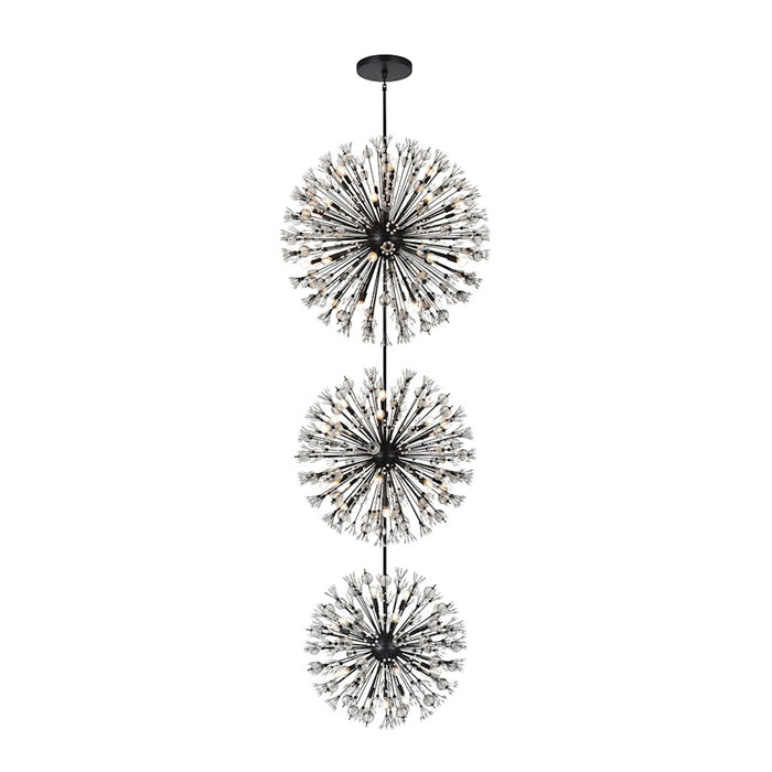 Elegant Lighting Vera 74Lt 44" 3-T Crystal Star Chandelier, Black