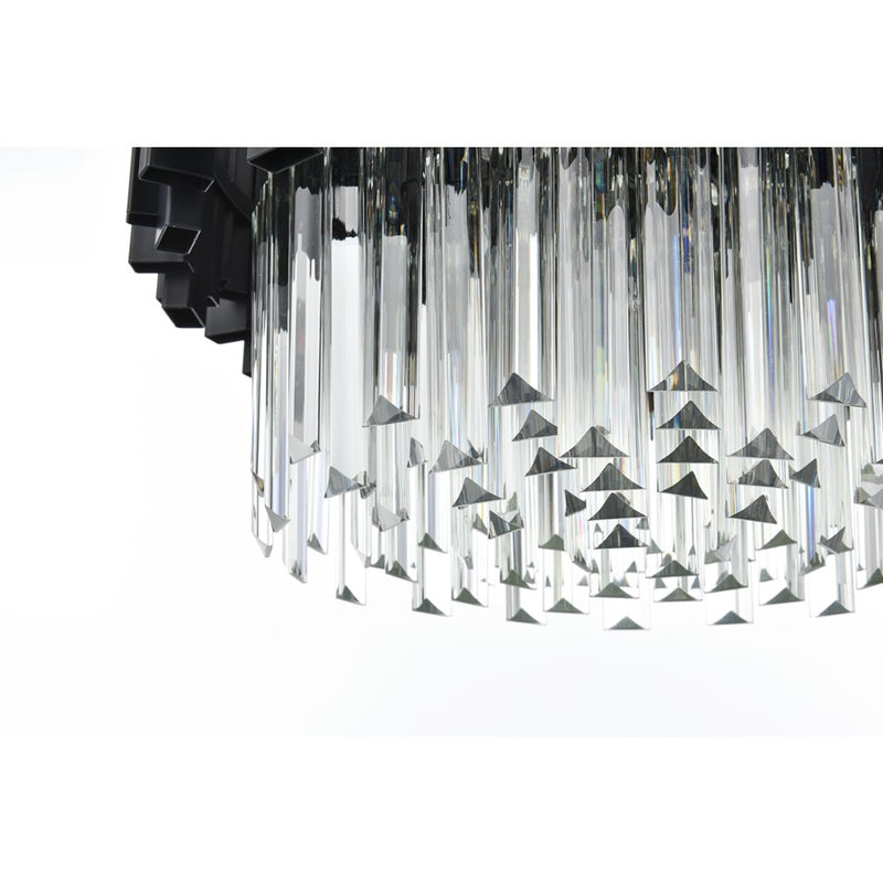 Elegant Lighting Willow 4 Light 16" Chandelier, Black/Clear