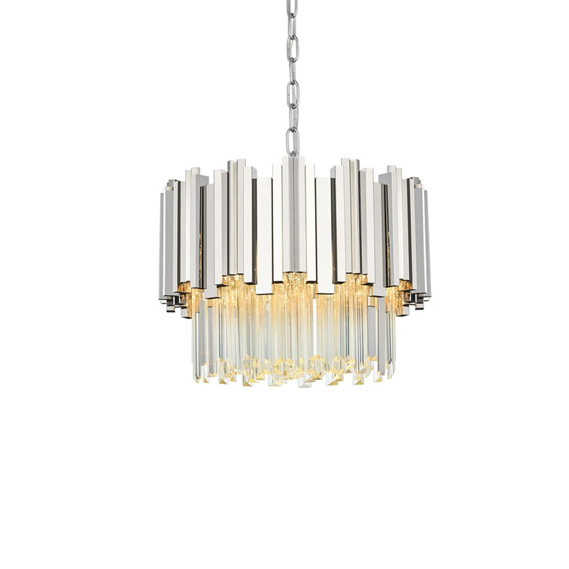 Elegant Lighting Willow 4 Light 16" Chandelier, Chrome/Clear