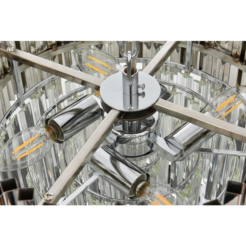 Elegant Lighting Willow 4 Light 16" Chandelier, Chrome/Clear