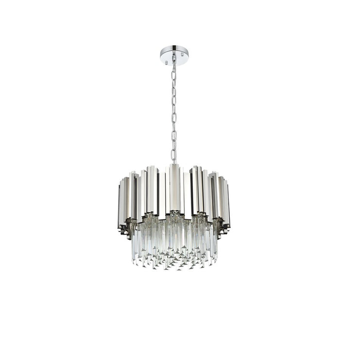 Elegant Lighting Willow 4 Light 16" Chandelier, Chrome/Clear