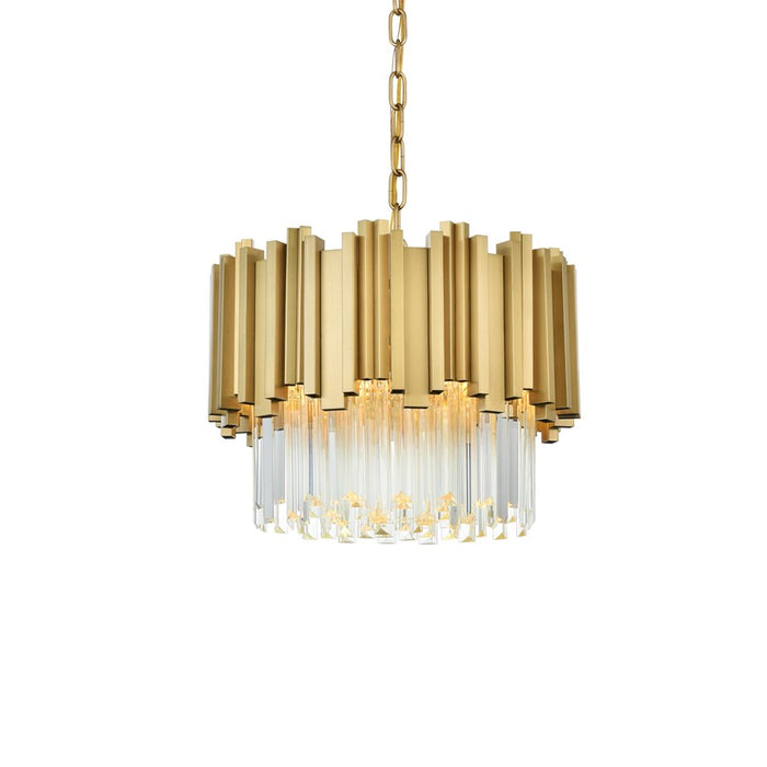 Elegant Lighting Willow 4 Light 16" Chandelier, Satin Gold/Clear