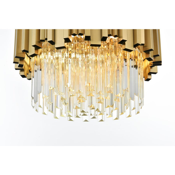 Elegant Lighting Willow 4 Light 16" Chandelier, Satin Gold/Clear