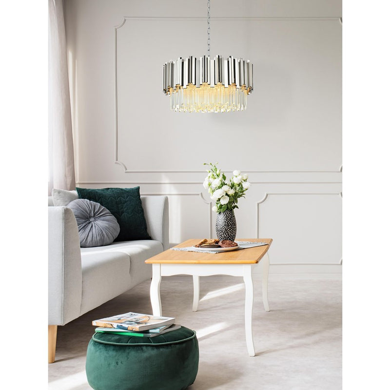 Elegant Lighting Willow 8 Light 1 Tier 24" Chandelier, Chrome/Clear
