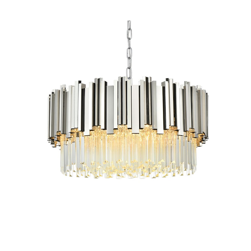 Elegant Lighting Willow 8 Light 1 Tier 24" Chandelier, Chrome/Clear