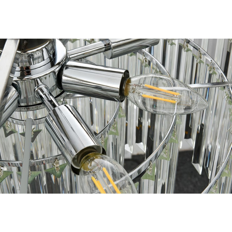Elegant Lighting Willow 8 Light 1 Tier 24" Chandelier, Chrome/Clear