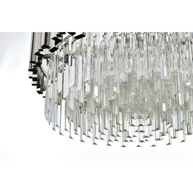 Elegant Lighting Willow 8 Light 1 Tier 24" Chandelier, Chrome/Clear