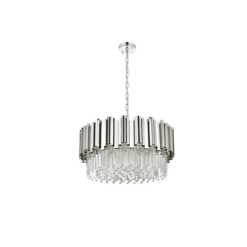 Elegant Lighting Willow 8 Light 1 Tier 24" Chandelier, Chrome/Clear